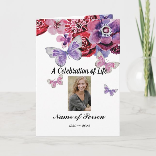 Funeral/Celebration of Life/Memorial Program Programme (Front)