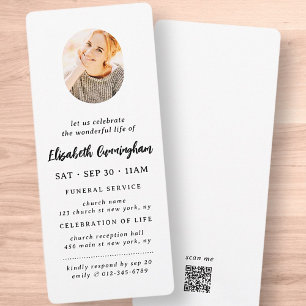 Funeral Celebration of Life Minimalist Photo Invitation