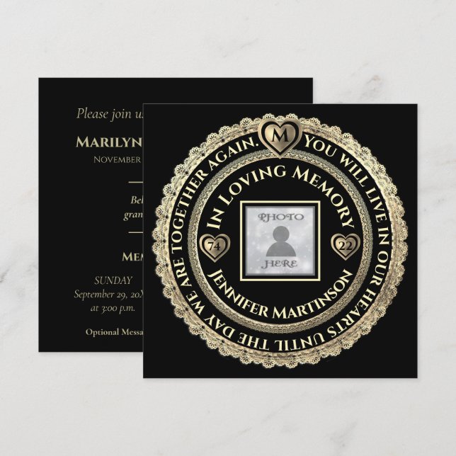 Funeral / Celebration of Life Notice Invitation (Front/Back)