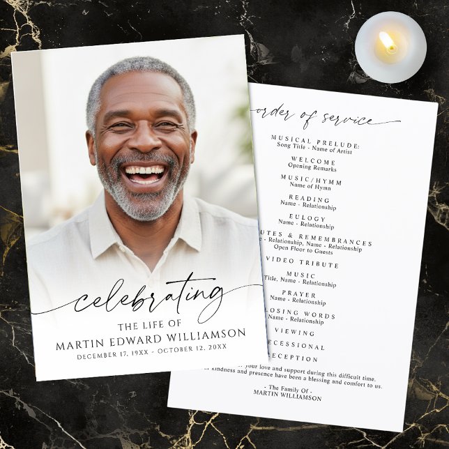 Funeral Celebration of Life Photo Order of Service Programme (Creator Uploaded)