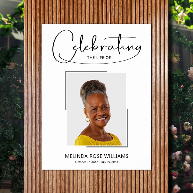 Funeral Celebration Of Life Photo Poster (Celebration of Life photo memorial funeral poster - INSTANT DOWNLOAD or PRINTED (framed, too))