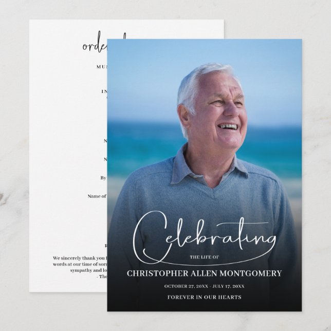 Funeral Celebration of Life Photo Programme (Front/Back)