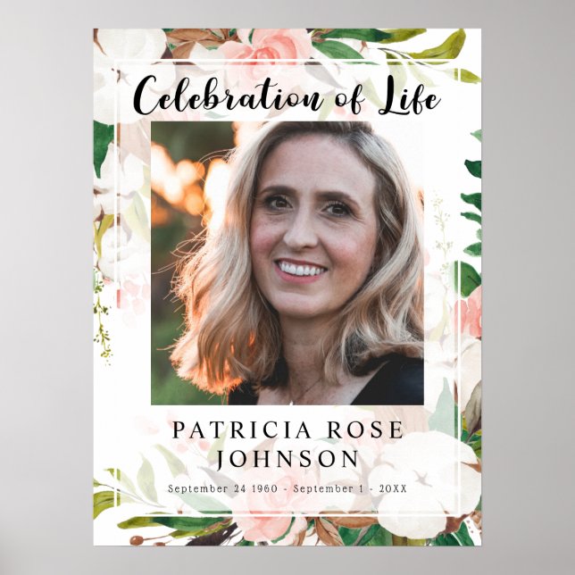 Funeral Celebration of Life Photo Welcome Sign (Front)