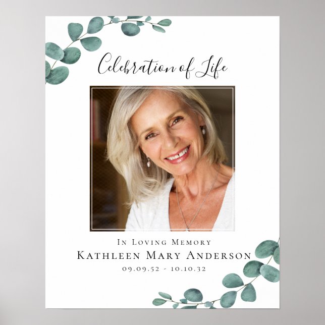 Funeral Celebration of Life Photo Welcome Sign (Front)