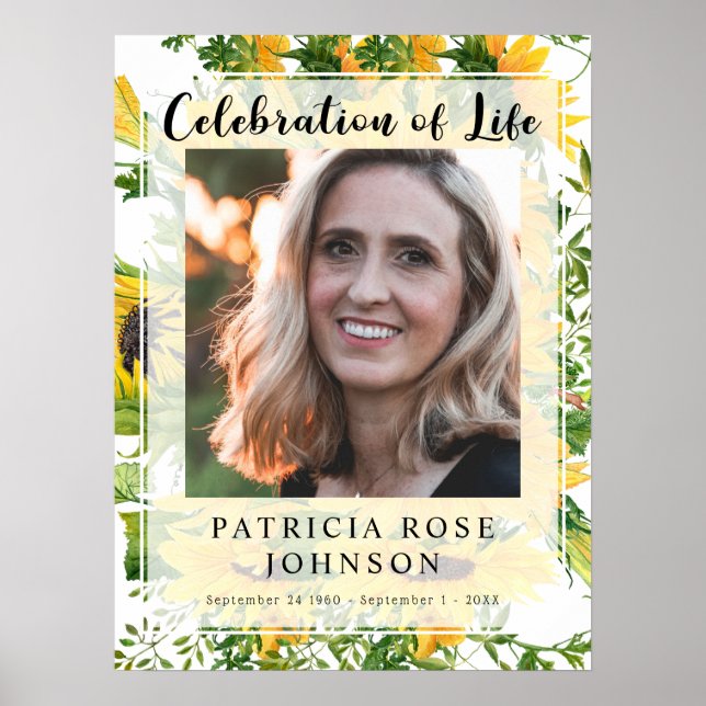 Funeral Celebration of Life Photo Welcome Sign (Front)