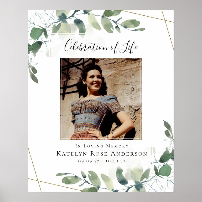 Funeral Celebration of Life Photo Welcome Sign (Front)