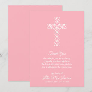 Funeral Celebration of Life Pink Thank You