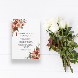 Funeral Celebration of Life Terracotta Invitation