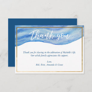 Funeral, Celebration of Life Thank You Card, Ocean