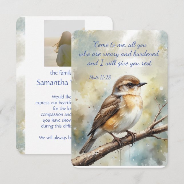 Funeral Celebration of Life Thank You Scripture (Front/Back)