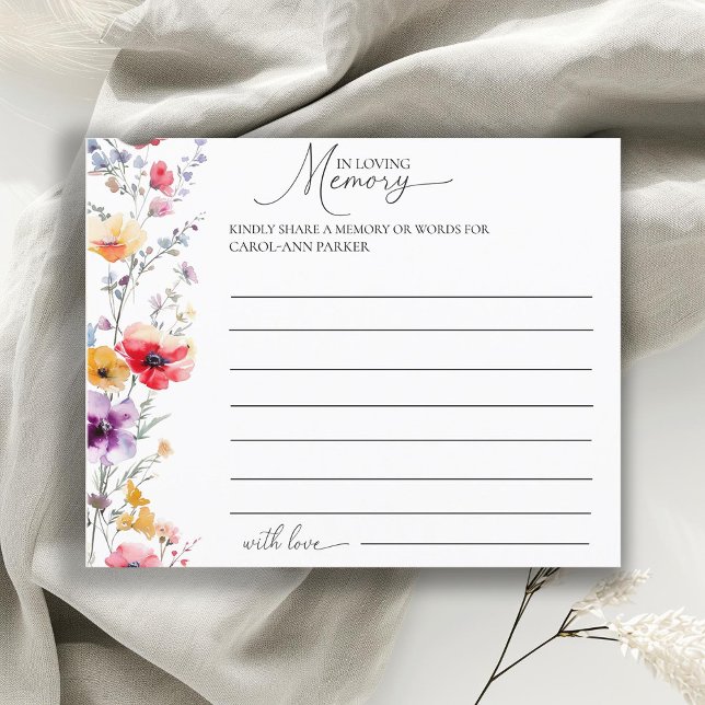 Funeral Colourful Wildflower "Share a memory" (Creator Uploaded)