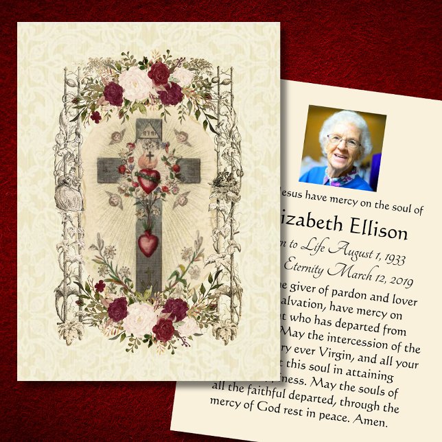 Funeral Cross Religious  Memorial Holy Card - (Creator Uploaded)