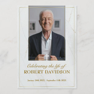 Funeral Custom Marble Memorial Photo Table Programme