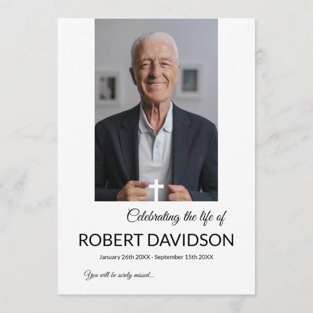 Funeral Custom Memorial Photo Table Programme (Front)