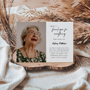 Funeral Custom Photo Thank You Card Sympathy