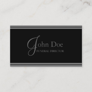 Funeral Director Black/Grey Stripes Business Card