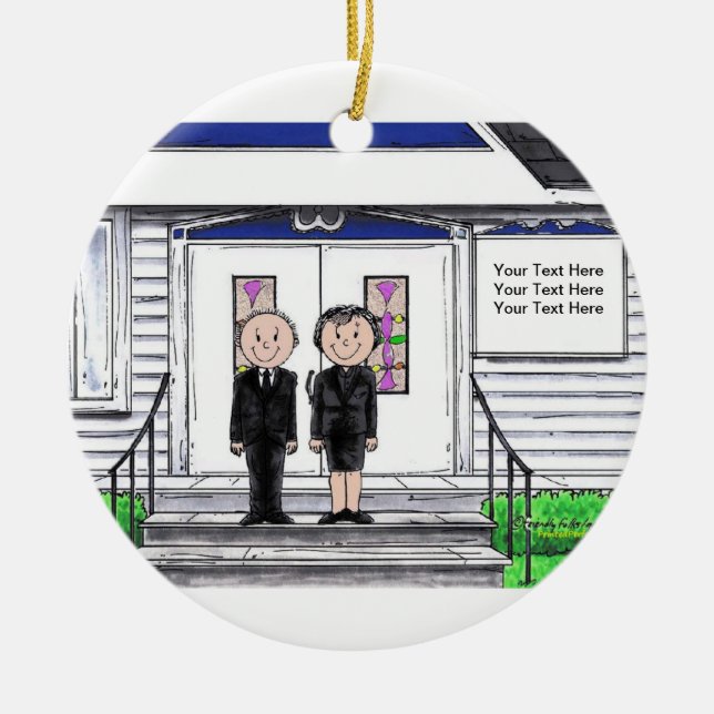 Funeral Director Couple Ceramic Tree Decoration (Front)