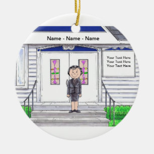 Funeral Director - Female Ceramic Tree Decoration