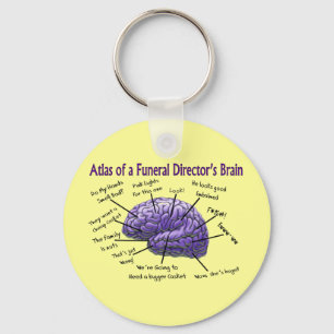 Funeral Director/Mortician Funny Brain Design Key Ring