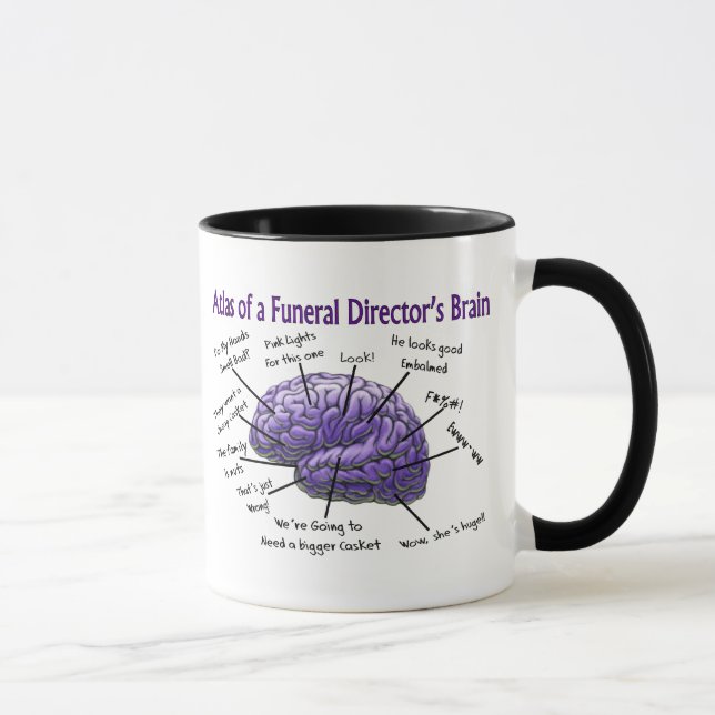Funeral Director/Mortician Funny Brain Design Mug (Right)