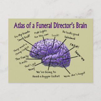 Funeral Director/Mortician Funny Brain Design Postcard