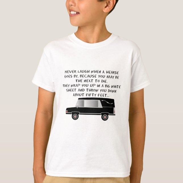 Funeral Director/Mortician Funny Hearse Design T-Shirt (Front)