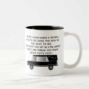 Funeral Director/Mortician Funny Hearse Design Two-Tone Coffee Mug