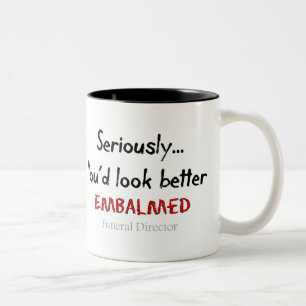 Funeral Director/Mortician Funny Hearse Design Two-Tone Coffee Mug