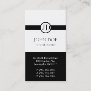 Funeral Director Pendant White Business Card