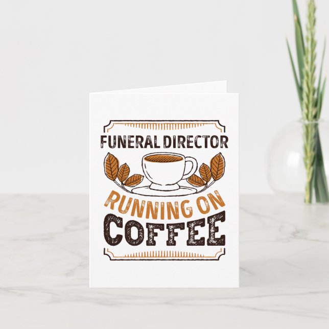 Funeral Director running on Coffee Caffeine Gift Card (Front)