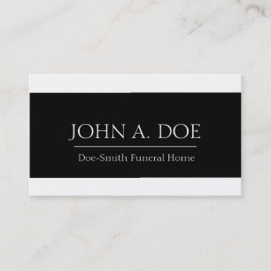 Funeral Director White/Black Banner Business Card