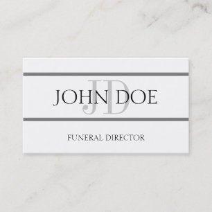 Funeral Director White/Grey Stripe Business Card