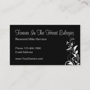 Funeral Eulogies Pastor Design Business Card