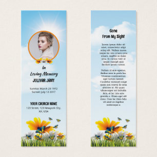 Funeral Floral Bookmark Template