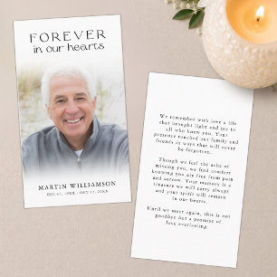 Funeral Forever In Our Hearts Photo Prayer Card