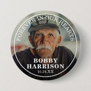 Funeral Forever in our Hearts   Remembrance Photo 7.5 Cm Round Badge