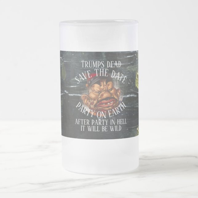 FUNERAL  FROSTED GLASS BEER MUG (Center)