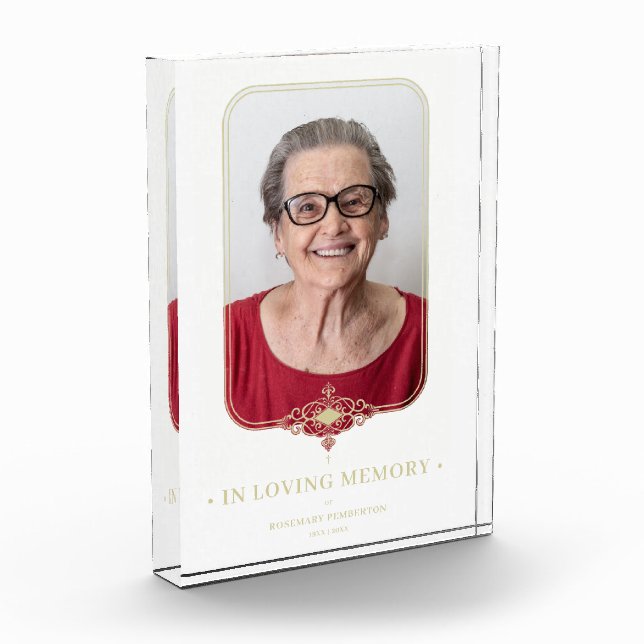 Funeral Golden Effect Ornamental Lace Effect Photo (Left)