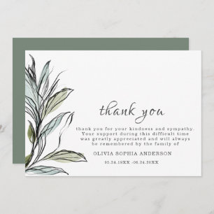 Funeral Graphic  Botanical Elegant Card
