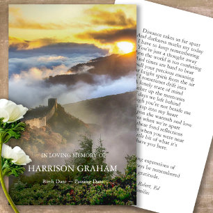 Funeral Great Wall Memorial Prayer Sympathy Cards