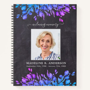 Funeral Guestbook Botanical Photo Budget Memorial Notebook