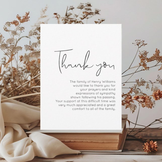 Funeral Handwritten Bereavement Thank You Note  (Creator Uploaded)
