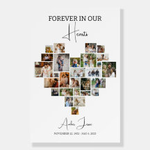 Funeral Heart Collage, Heart Collage Poster