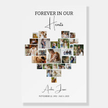 Funeral Heart Collage, Heart Collage Poster