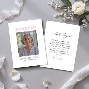 Funeral Heart Script Sympathy Memorial Thank You Card