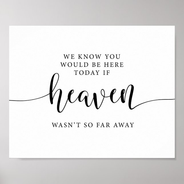 Funeral Heaven Memorial Wedding Remembrance Sign (Front)
