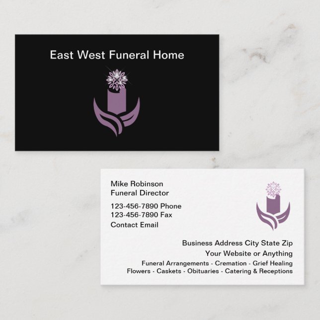 Funeral Home Cremation Services New Business Card (Front/Back)