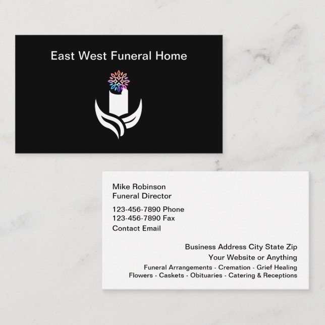 Funeral Home Cremation Services New Business Card (Front/Back)