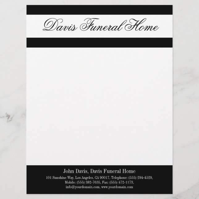 Funeral Home Letterhead Mortuary Crematory (Front)