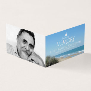 Funeral in loving memory beach poem card